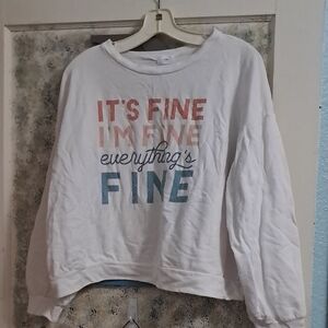 12 Pm By Mon Ami White Graphic Sweater